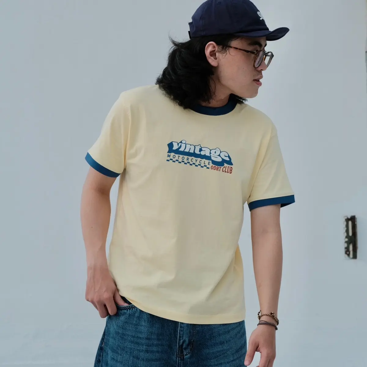 Áo thun Vintage Motorcycle Club kiểu Ringer tee - Olderister