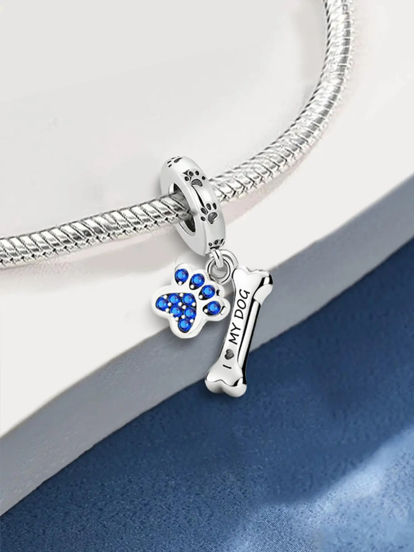 Cute Dog Paw Print Bead Pendant, Fashionable Jewelry Making Kit for Women & Girls, Trendy All-match & Exquisite DIY Jewelry for Birthday Gift
