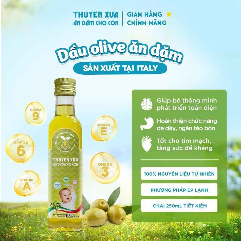 Dầu Olive Ăn Dặm Nguyên Chất Thuyền Xưa - Sản Xuất Tại Italy - 65ML/250ML