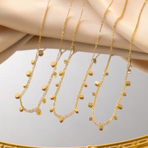 สร้อยคอสแตนเลส ทรงสี่เหลี่ยมหยดน้ำ โซ่บาง โชคดี ไม่หมอง แพ้ง่าย เครื่องประดับ เหมาะสำหรับเป็นของขวัญสำหรับรับปริญญาและวันครบรอบ