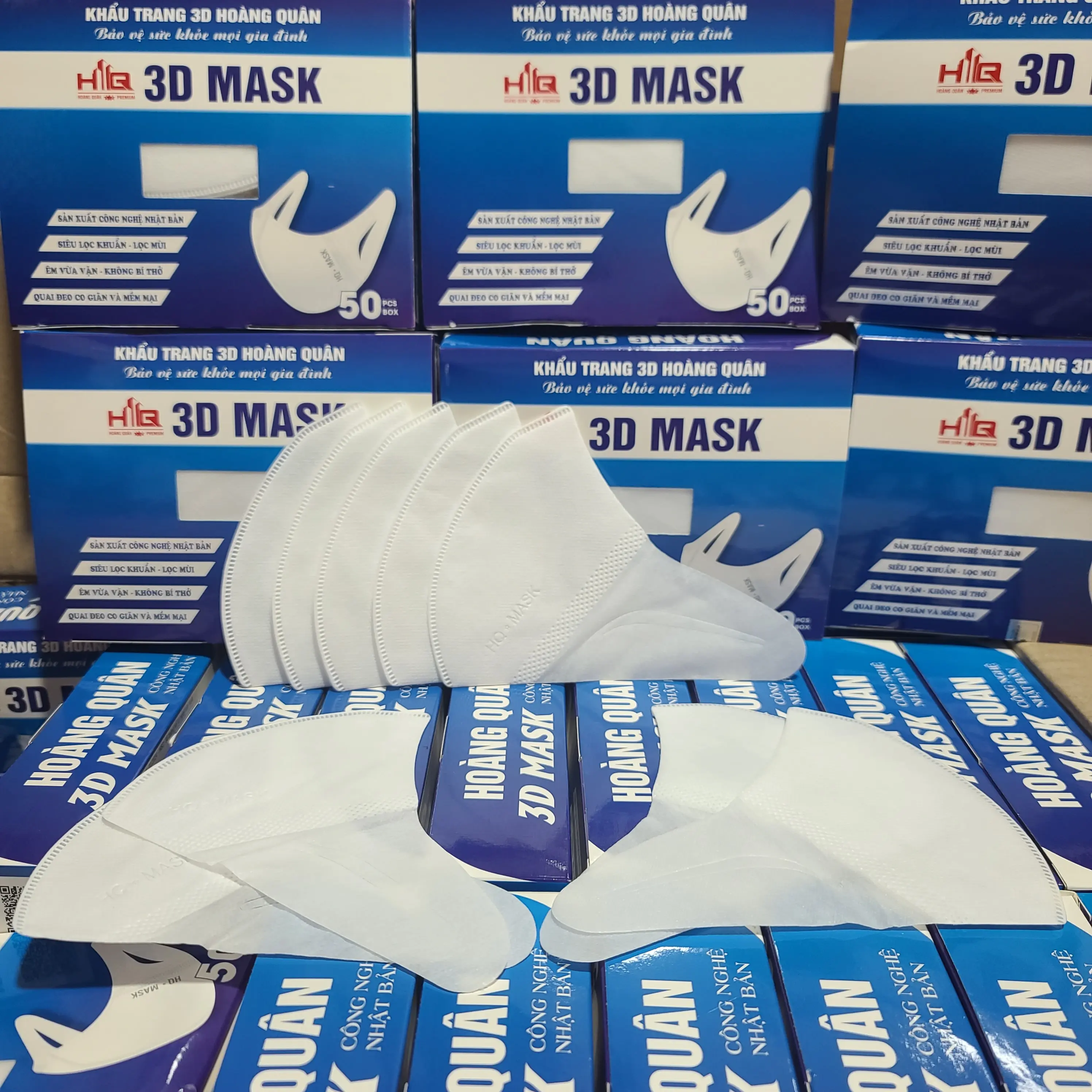 300 Cái Khẩu Trang 3D Mask Hoàng Quân Người Lớn Từ 40 - 60Kg + Freeship Unisex Phụ Kiện Voi