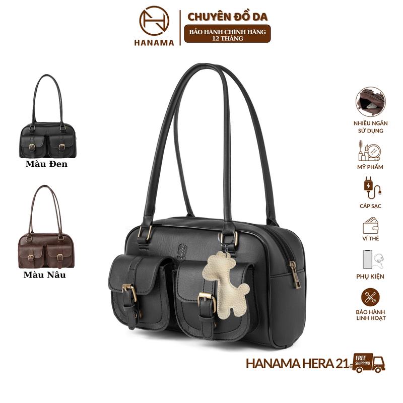 [DAILY_HANAMA]_Tặng charm hươu túi xách nữ đeo vai thời trang Hanama Hera 21 kèm móc khóa Hươu nhiều ngăn Khóa mạ đồng cao cấp chống xước Da Bag Women