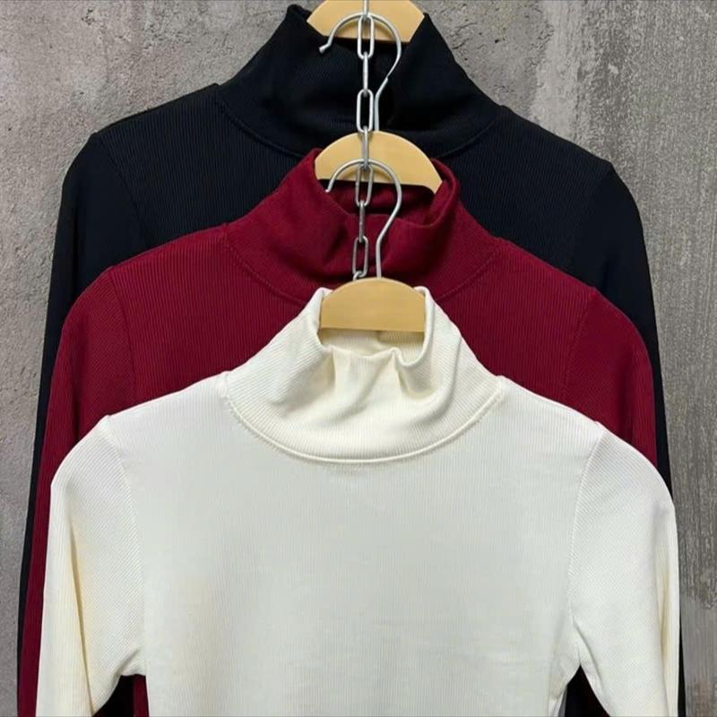 Combo 3 Áo Cổ Lọ Ủ Kem Nữ Thun Tay Dài Đa Dạng Màu Sắc Đủ Size Chất Liệu Thun Mềm Mại