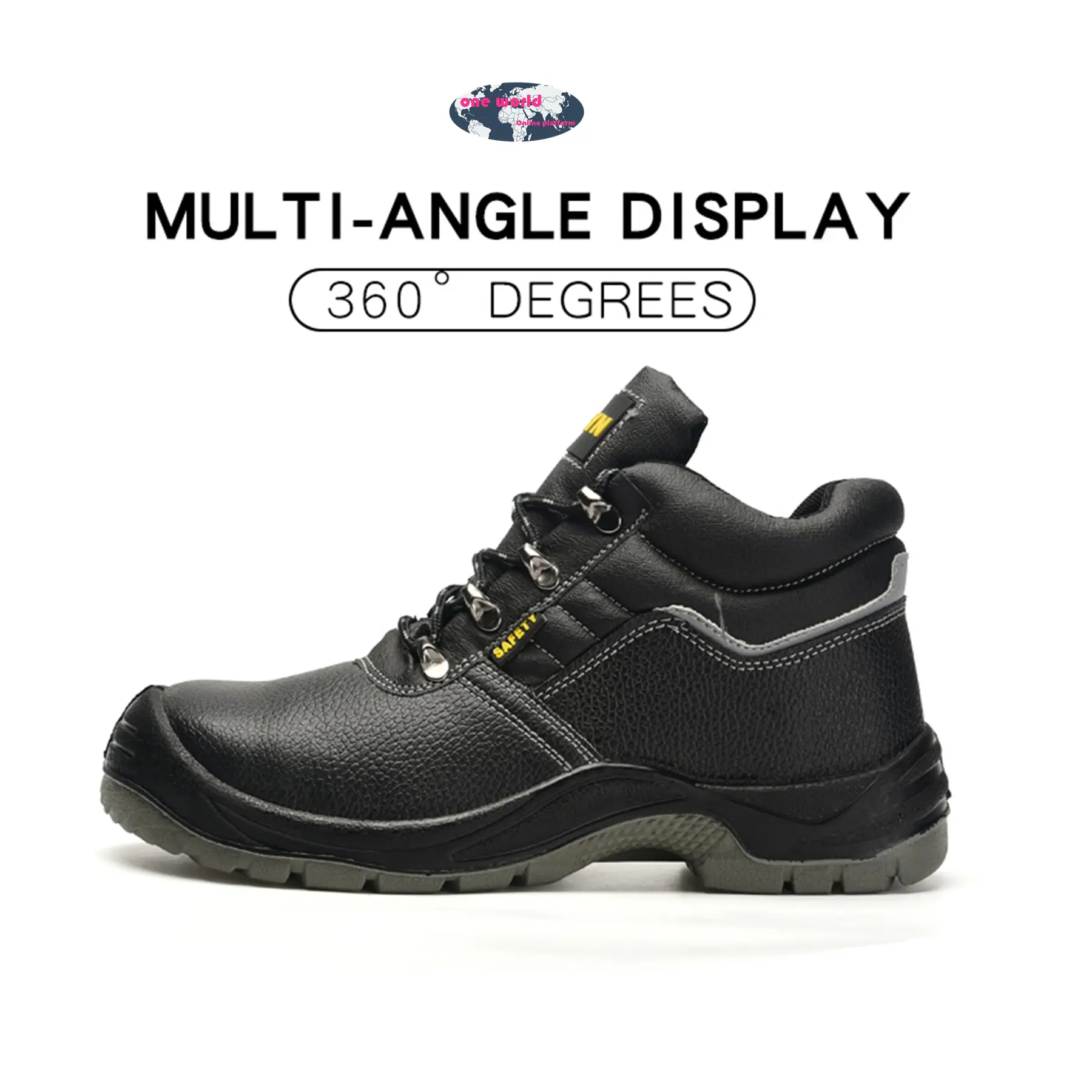 OXYN 1838 Safety Shoes For Men Anti-smash-proof Safety Shoes Steel Toe Steel Non-slip Work Shoes Footwear Worker