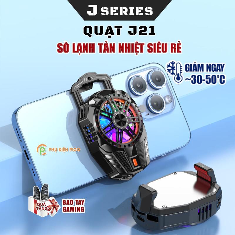  Quạt tản nhiệt điện thoại sò lạnh J21 bản nâng cấp của sò lạnh J20 với 3 chế độ làm lạnh Led Gaming Phụ Kiện 