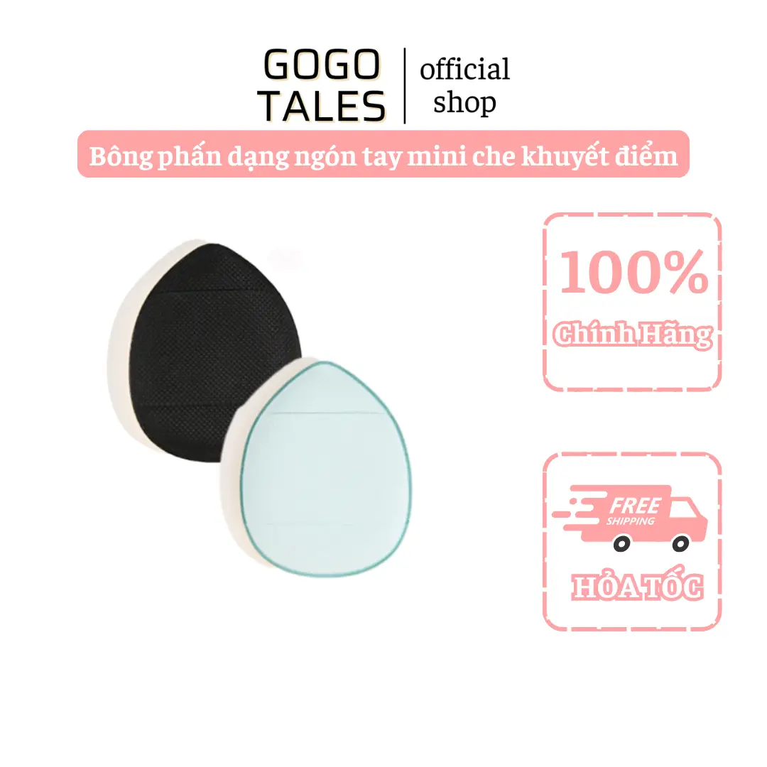 Bông phấn dạng ngón tay mini, thuận tiện cho việc che khuyết điểm trên khuôn mặt, có thể dùng ướt hoặc khô