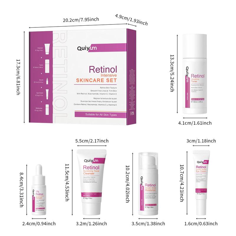Product Introduction of Retinol Skin Care Kit, 8 Counts/12/14pcs Facial Cleanser & Toner & Serum & Eye Cream & Face Cream, Moisturizing Skin Care Kit for Women, Valentine's Day Gift 4