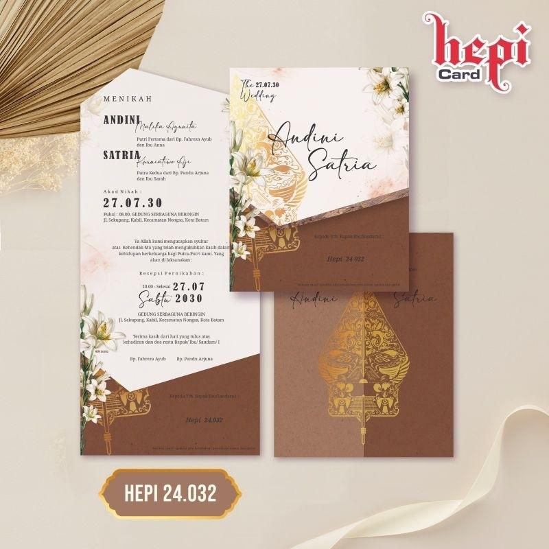 Undangan Pernikahan Kekinian HEPI 032 Elegan Modern Paket Lengkap 100 PCS Gratis Label & Plastik - JanjiKita | Default
