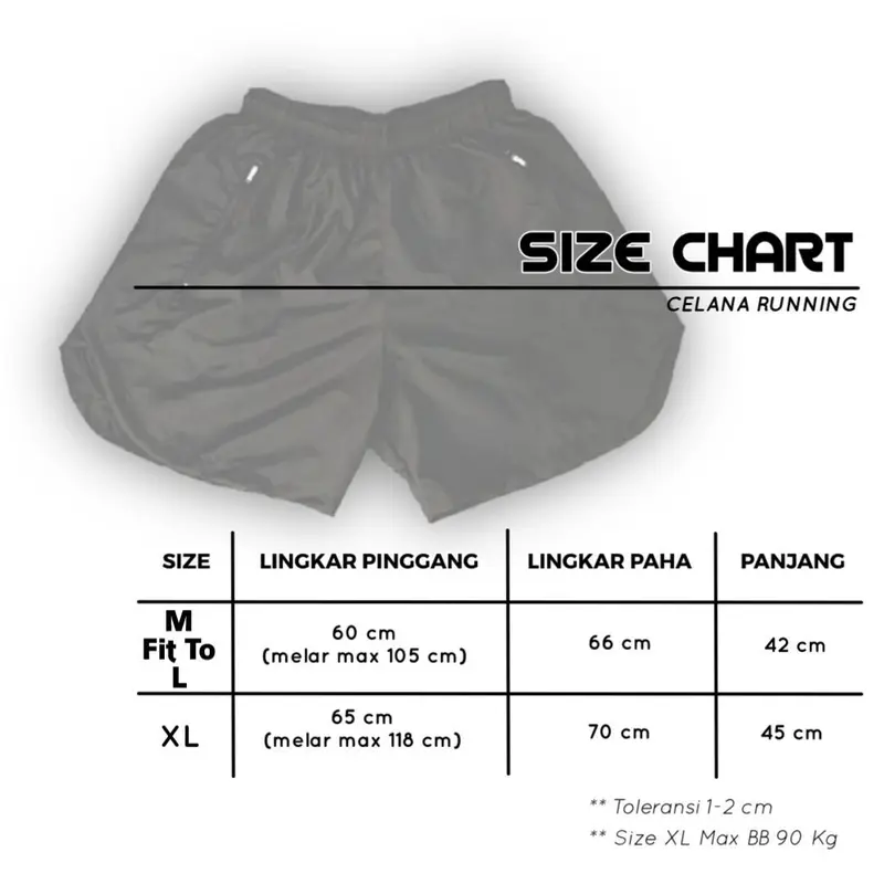 Celana Pendek Pria Olahraga Run Belah Samping Kain Premium Tebal Biru Sport L SILVER POLOS