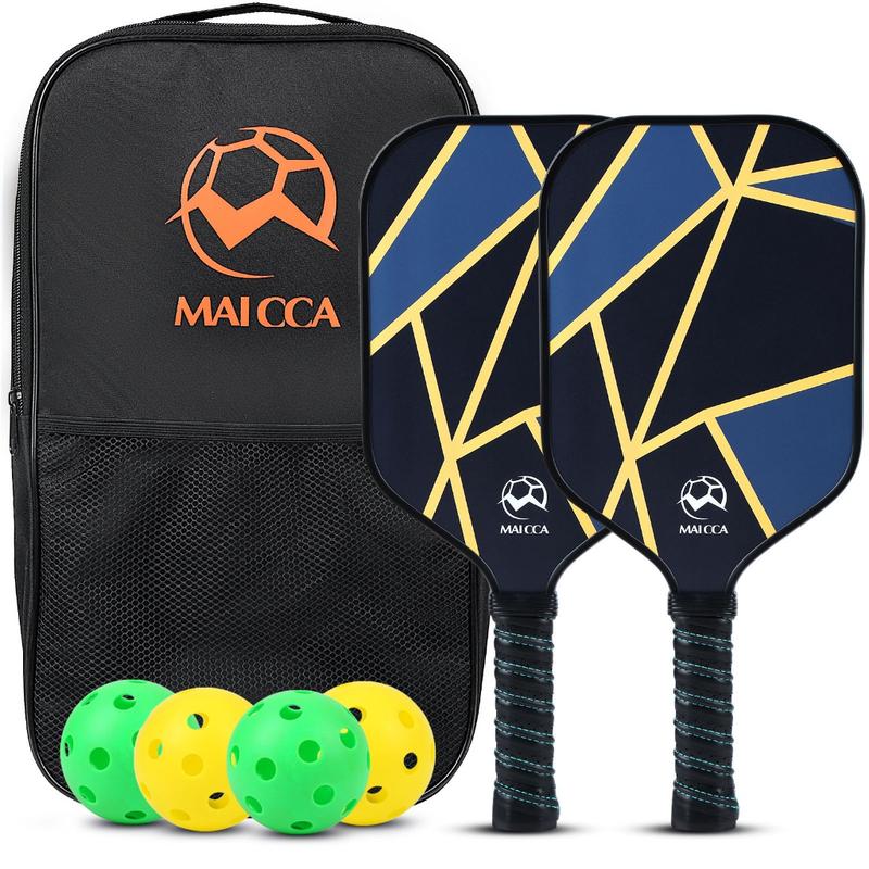 Squash Racket  Pickleball Paddles USAPA Approved Set Rackets Honeycomb Core 4 Balls Portable Racquet Cover Carrying Bag Gift Kit Indoor Outdoor 2