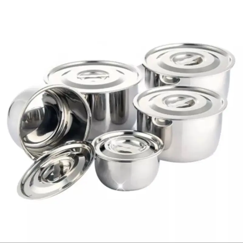 Bộ thố đựng thức ăn inox 5 cái có nắp đậy( ảnh thật shop chụp) 2
