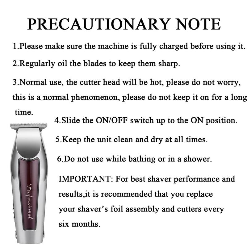 Professional Hair Clipper for Men, 1 Count USB Chargeable Barber Clipper with Limit Combs, Men's Beard Trimmer Hair Clipper Set, Cordless Beard Razor 3
