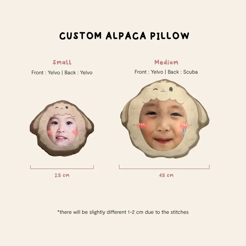 Bantal Boneka Alpaca Series Custom Kepala Kpop / Thaienthu / NCT Kids / EXO / BTS Notte 8