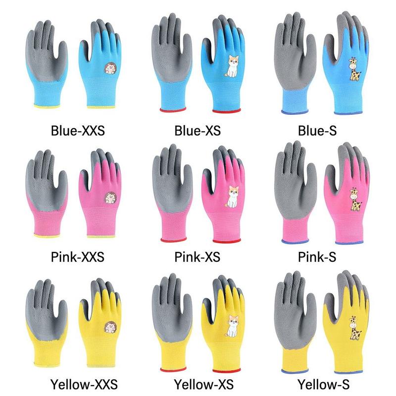 Product Introduction of Tool Pink Blue Yellow Kids Work Gloves Cartoon Animal Multi-purpose Camping Protective Gloves Safety Thickening Gardening Glove 2~12 Year Old 13