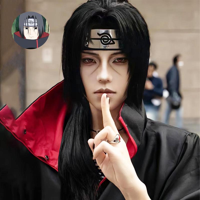 Tóc Giả, Itachi Uchiha, Tóc Thẳng Dài, Cosplay Naruto, Phong Cách Anime, Mũ Đội Đầu Đầy Đủ, Tấm Gương Thứ Hai, Tấm Che Mặt, Chủ Đề Naruto, Thích Hợp Cho Cosplay, Anime, Tóc Cosplay Cosplay Anime Naruto 7