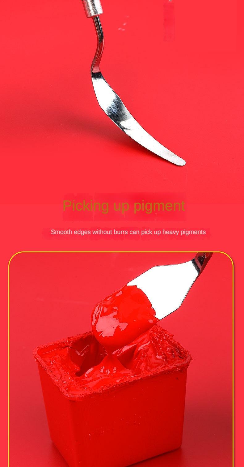 Product Introduction of Art Oil Painting Knife New Stainless Steel Toner Scraper Water Powder Paint Scraper 5-piece Set of Art Supplies 6