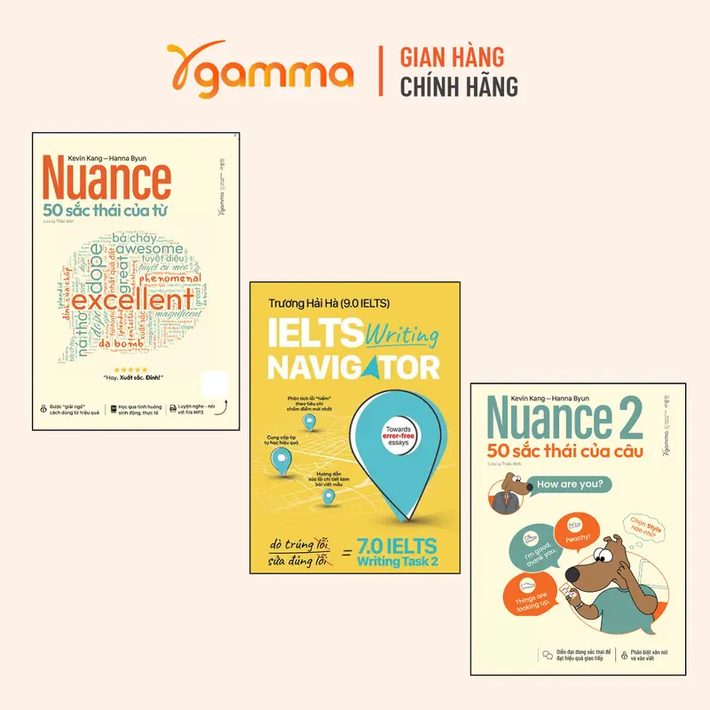 Sách học Tiếng Anh - Combo/Lẻ IELTS Writing Navigator + Nuance - 50 sắc thái của từ + Nuance 2 - 50 sắc thái của câu  - Gamma TTMS 0