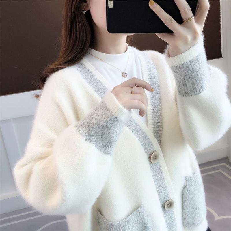 Product Introduction of Áo Len Lông Chồn Nhân Tạo, Hàng Mới Về Thu Đông 2022, Áo Khoác Cardigan Dệt Kim, Phong Cách Người Nổi Tiếng Trực Tuyến, Dành Cho Học Sinh Nữ, Phong Cách Hàn Quốc, Dáng Rộng Vừa Vặn, K263 Top Women 8