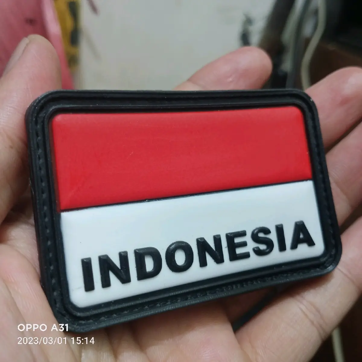 patch rubber pvc / tempelan perekat bendera indonesia