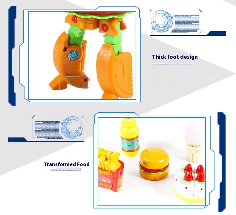 Product Introduction of Transformation Toy Robot Simulation French Fries Burger Ice Cream Children's Transformation Toy Gift 9