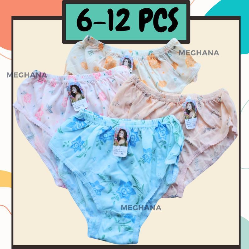 12 Pcs Celana Dalam  Remaja Wanita Dewasa Katun Bunga Murah 2