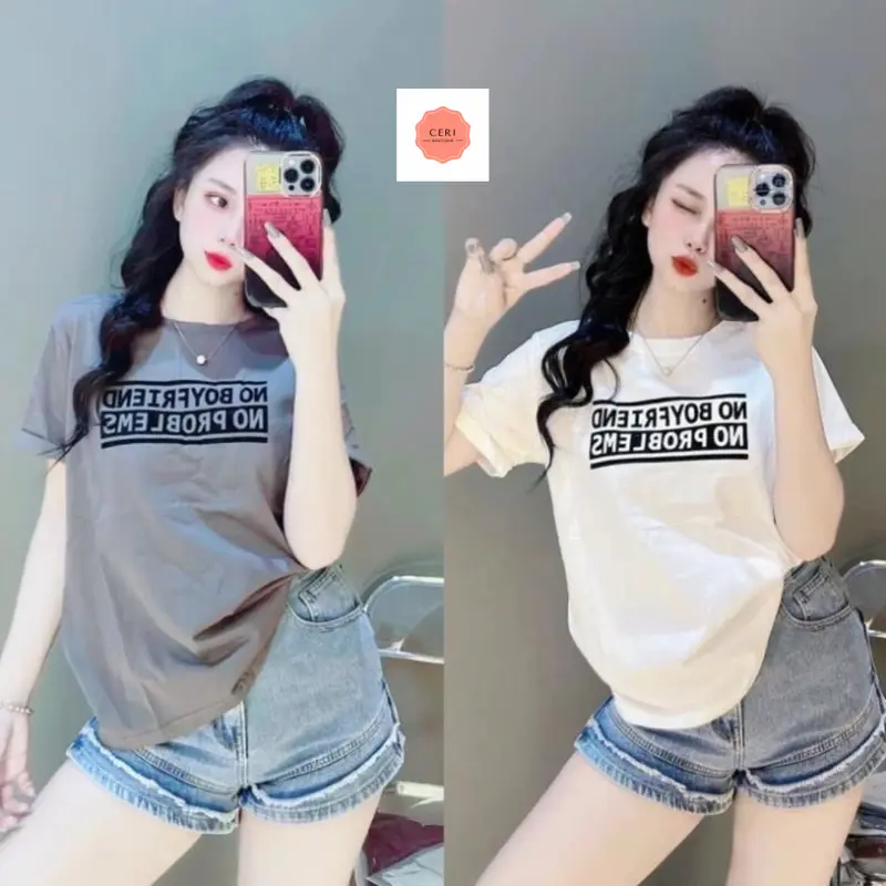 Áo Thun Cotton Thái Nữ FORM RỘNG, FORM VỪA 40~75kg Mềm Mịn Mát Cổ Tròn (MÃ A42 NO PRO) Voi Women Top Voan 2