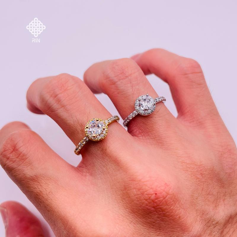 Nhẫn titan không phai không rỉ sét màu vàng hoặc trắng mã 09 Nhẫn titan nữ bền màu trangsucmoiluatuoi.RIN