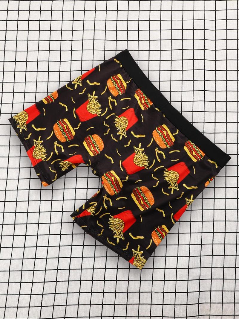 Product Introduction of Random Men's All Over Print Tape Waist Boxer Briefs, Casual Breathable Comfortable Underwear for Daily Wear, Men's Underwear for All Seasons 6
