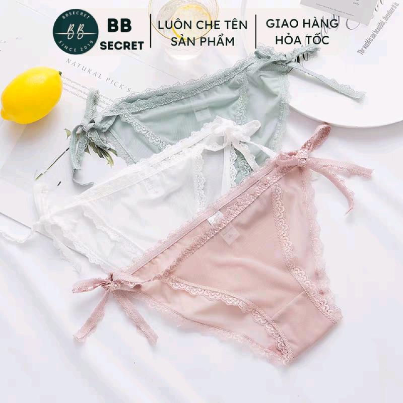 Quần lót ren nữ buộc nơ hai bên hông đẹp sexy gợi cảm 245.09 - BB Secret bông chỉ giặt tay quanren nu quan lot đồ