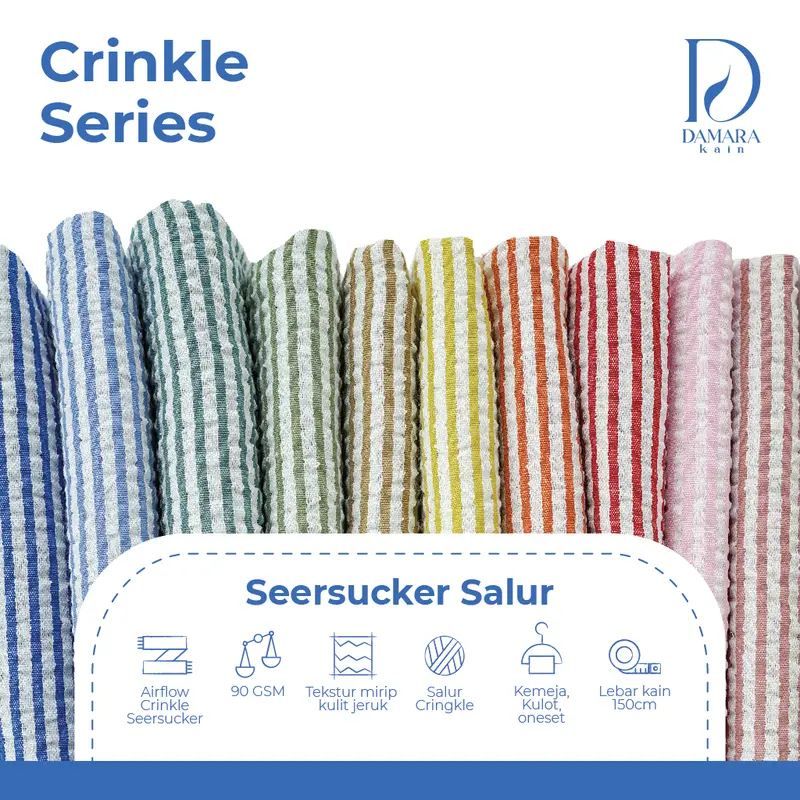 Kain Salur Airflow Cringkle Seersucker D#697 0