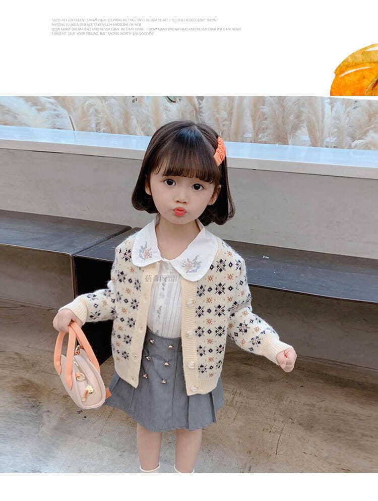 Product Introduction of Girls' Fashionable Sweater Coat Spring and Autumn Children's Knit Cardigan 2024 Autumn New Children's Casual Autumn Outerwear 13