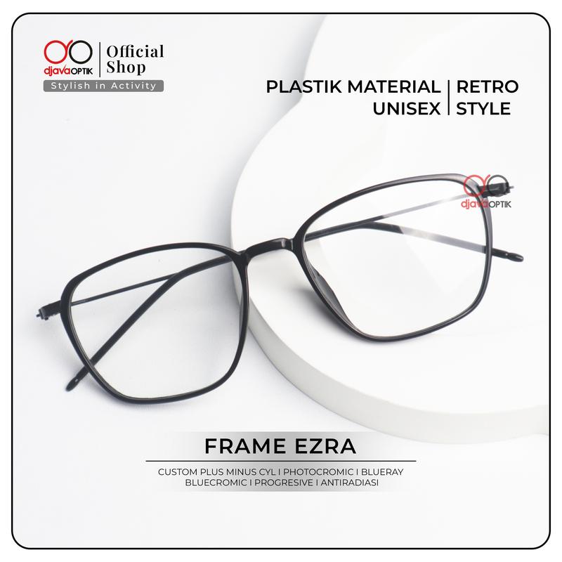[ DJAVA OPTIK ] Kacamata Ezra Normal s/d -4,00 Photocromic Eyewear Glasses Frame Lensa Antiradiasi 1