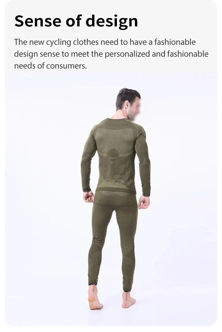 Product Introduction of Men Sport Thermal Underwear Suits Outdoor Cycling Compression Sportswear Quick Dry Breathable Clothes Fitness Running Tracksuits 22