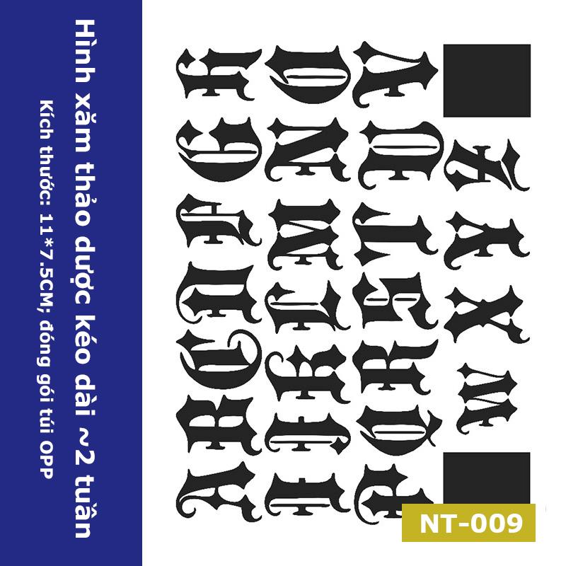 Hình xăm chữ mini chống nước NT-009 Miếng dán hình xăm giả như thật lên tới 15 ngày