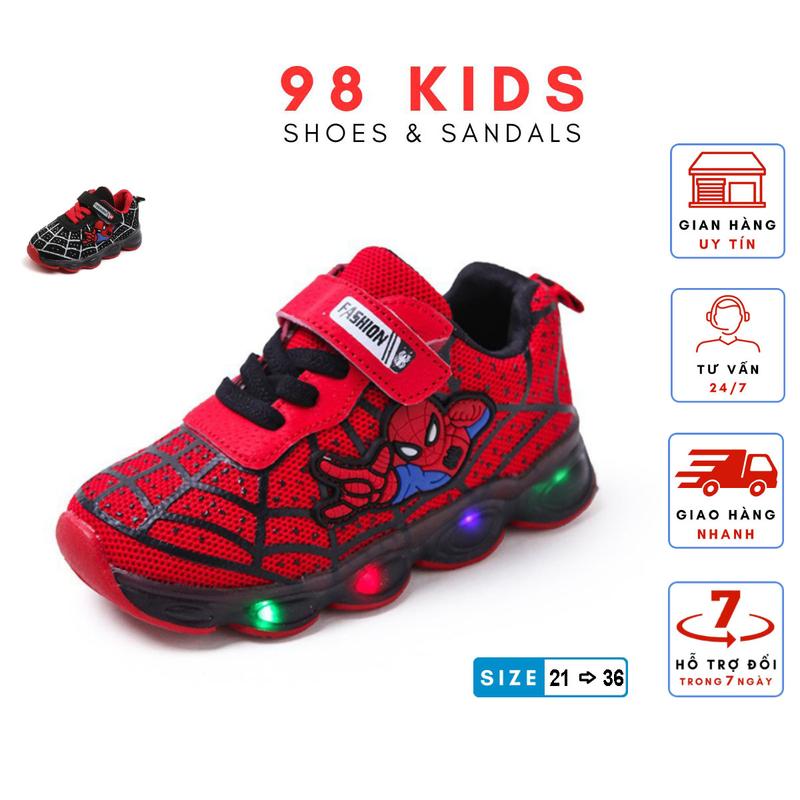 Giày siêu nhân người nhện bé trai đèn phát sáng GT9808