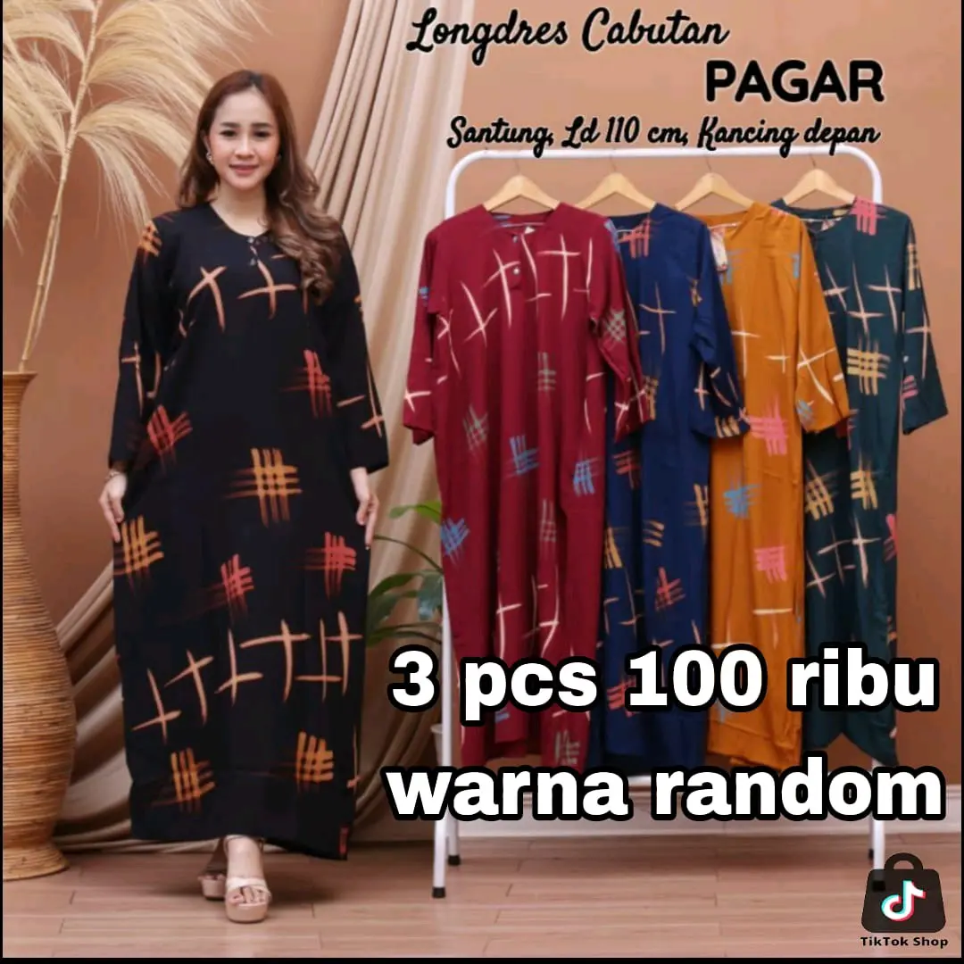 Daster 100 dapat 3 lengan panjang  / daster ibu muda kekinian Manis