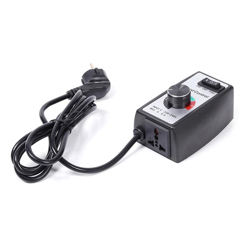 Product Introduction of Universal EU Plug 230V 8A Stepless Motor Speed Controller Adjuster Duct Fan Governor Switch Dimmer Electric Speed Regulator Electrical Accessories 67