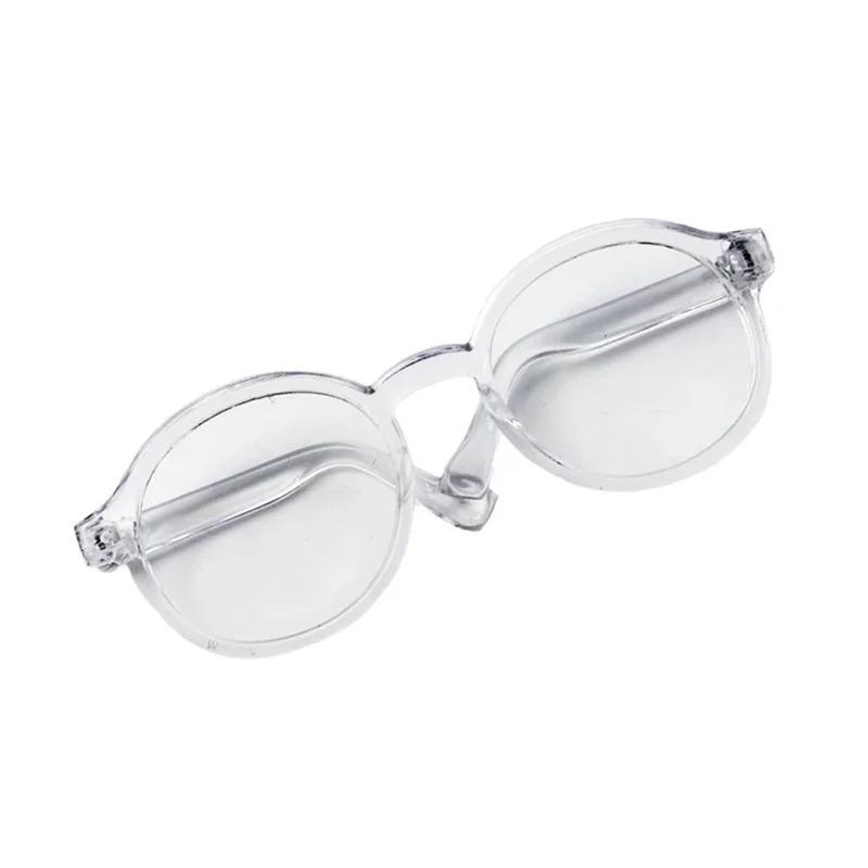 Plush 1/3BJD Doll Glasses Accessory Round Frame Miniature Eyewear Clear Lens Eyeglasses 6.5/9cm for Labubu BJD Doll Accessories 4