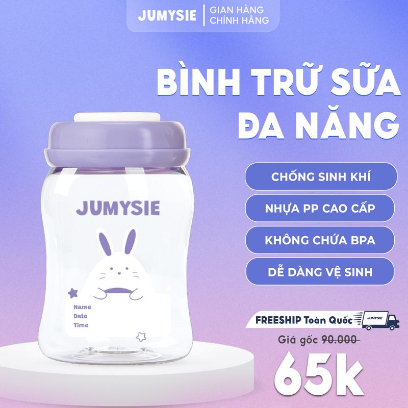 Bình Trữ Sữa Cổ Rộng Jumysie 180ml/260ml - Nắp Silicone Chống Sinh Khí, An Toàn Cho Bé