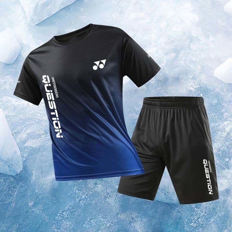 Bộ Đồ Cầu Lông, Yonex, Dành Cho Nam Và Nữ, Bộ Đồ Thể Thao Gradient, Bộ ngắn Tay Áo, Nhanh Khô, Thoáng Khí, Thích Hợp Cho Các Sự Kiện Tennis Bàn, Huấn Luyện Đội, Bộ Đồ Bóng Chuyền Khí 1