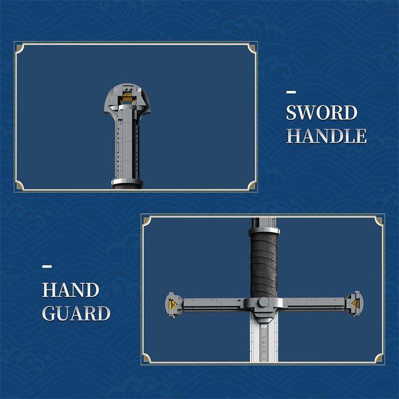 Product Introduction of Medieval Sword Building Blocks Kit, 521pcs/box Medieval Sword Model Building Blocks, Creative DIY Assembly Toys for Teenager & Adults, Santa Presents 17
