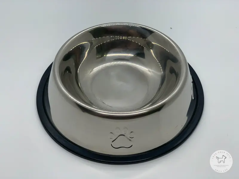 Khay ăn uống inox có đế cao su chống rỉ sét dành cho thú cưng 2
