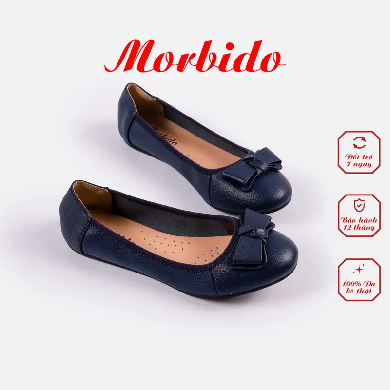 Giày Búp Bê Da Thật Mũi Tròn Đế Bệt Morbido M305 3