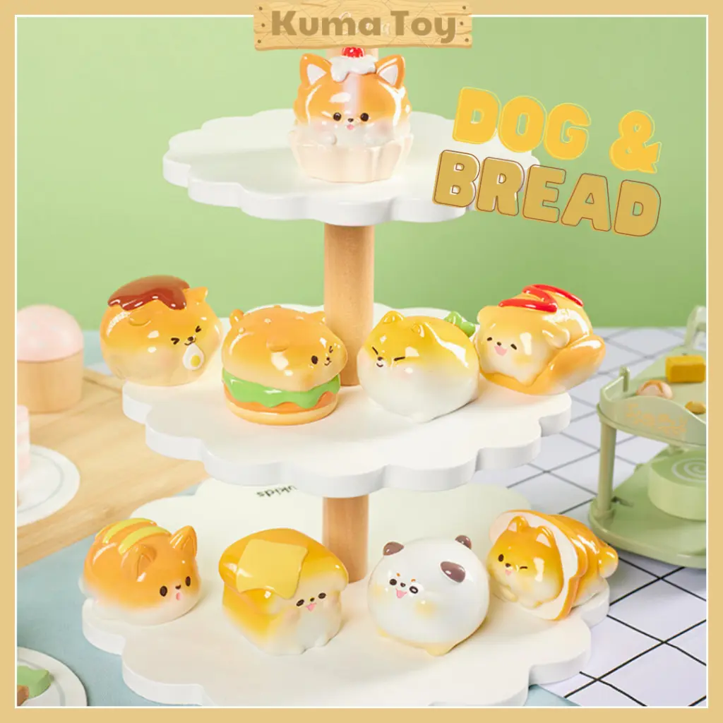 [Blindbox] Mô hình chó bánh mì siêu dễ thương - Đồ chơi trang trí thú cưng và đồ ăn art toy túi mù