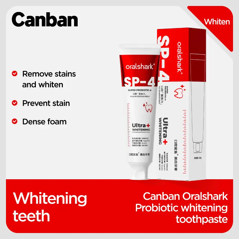 Canban Original OralShark Fresh breath probiotic toothpaste fluoride prevent tooth decay, long-lasting sobriety oral fragrance