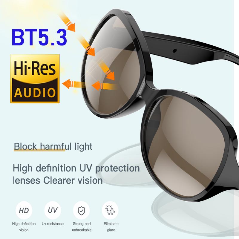 Smart Glasses Wireless Bluetooth V5.3 Sunglasses Outdoor Sports Call Music Black Technology Headphones Suitable for Women - Image 3