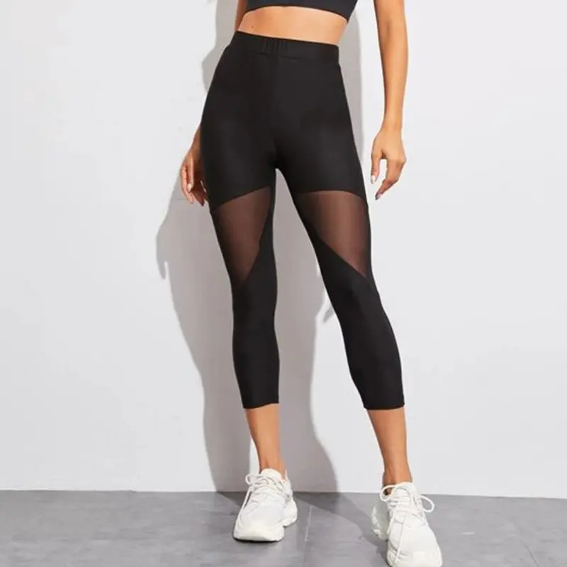 Fashion Female Tights Running Yoga Pants Fitness Sports Leggings  Elastic Breathable