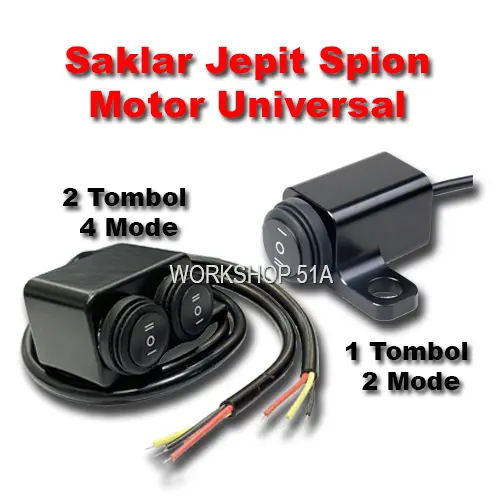 Saklar Lampu Motor Spion On Off On Waterproof Alumunium CNC 2 Tombol 4 Mode 1 Tombol 2 Mode