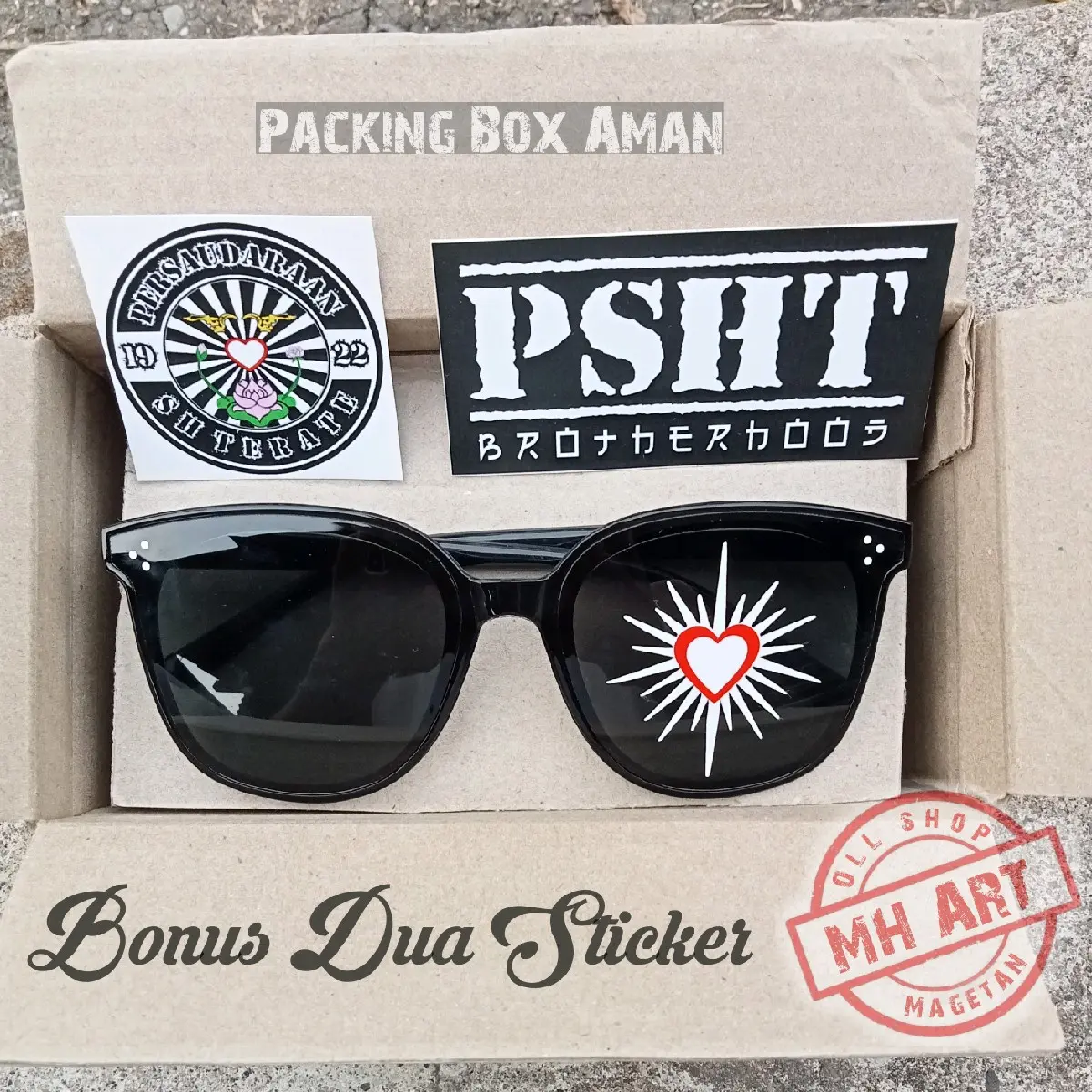 Kacamata PSHT Hitam Free dua sticker