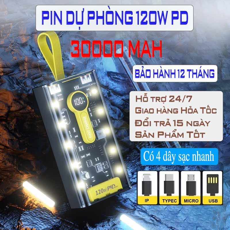 sạc dự phòng 120W tối đa 20000mah 30000mah Hỗ trợ sạc nhanh 22.5W, hỗ trợ 4 đầu ra Tích hợp 2 cổng sạc đầu ra và màn hình Led hiển thị pin - Sạc được cho tất cả các dòng máy điện thoại Titan Pin Dự Phòng sạc  dự Đèn sạc  dự sac pind pinsac duphong box sạc